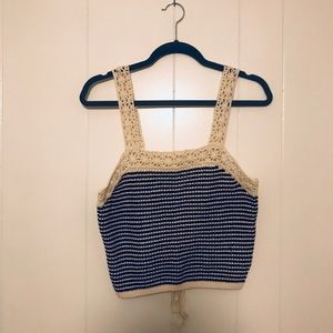 Aerie Medium crocheted crop top/tank, new w/ tags.
